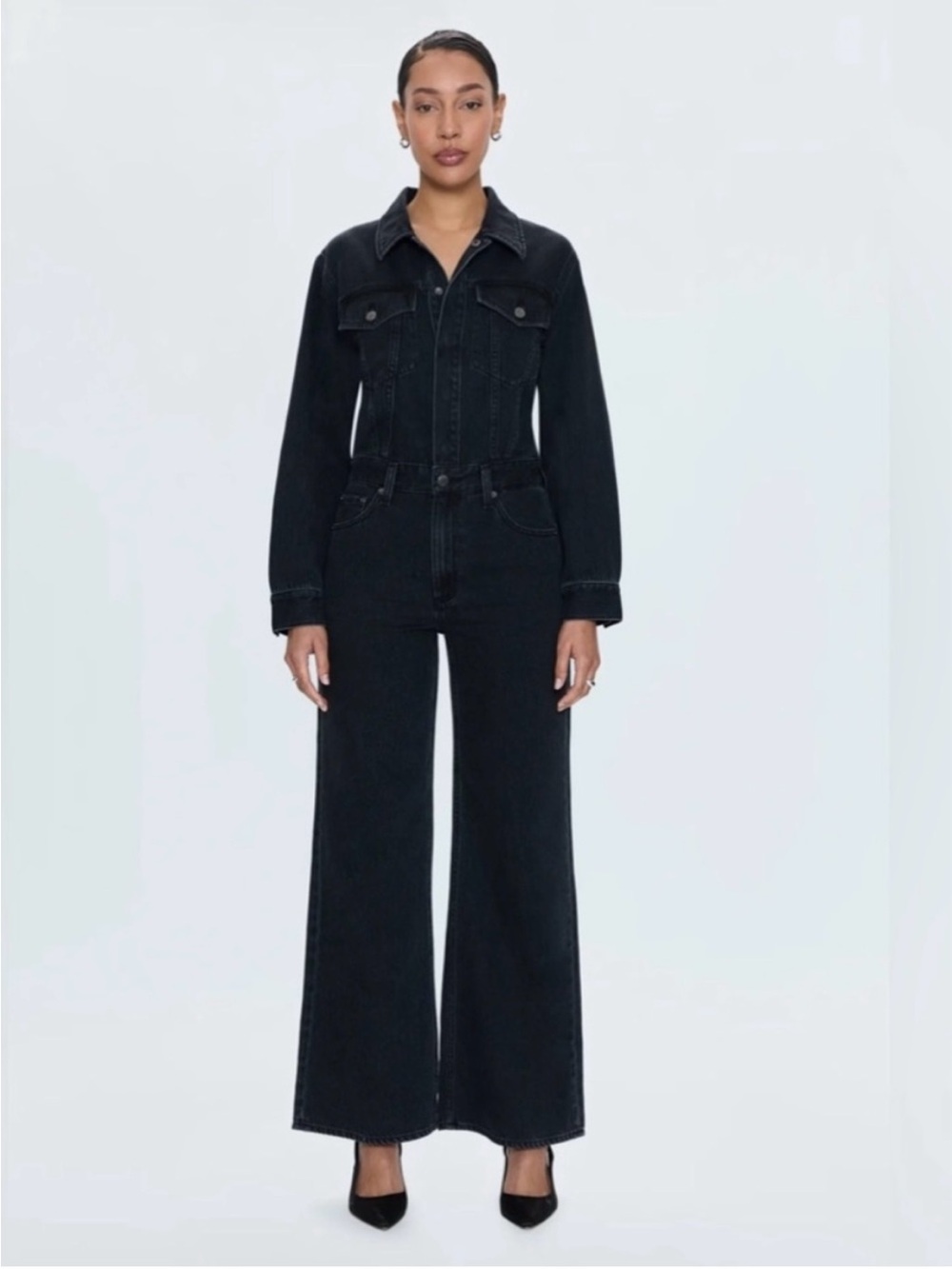 Pistola Cannon Slope Denim Jumpsuit Black Sz Medium